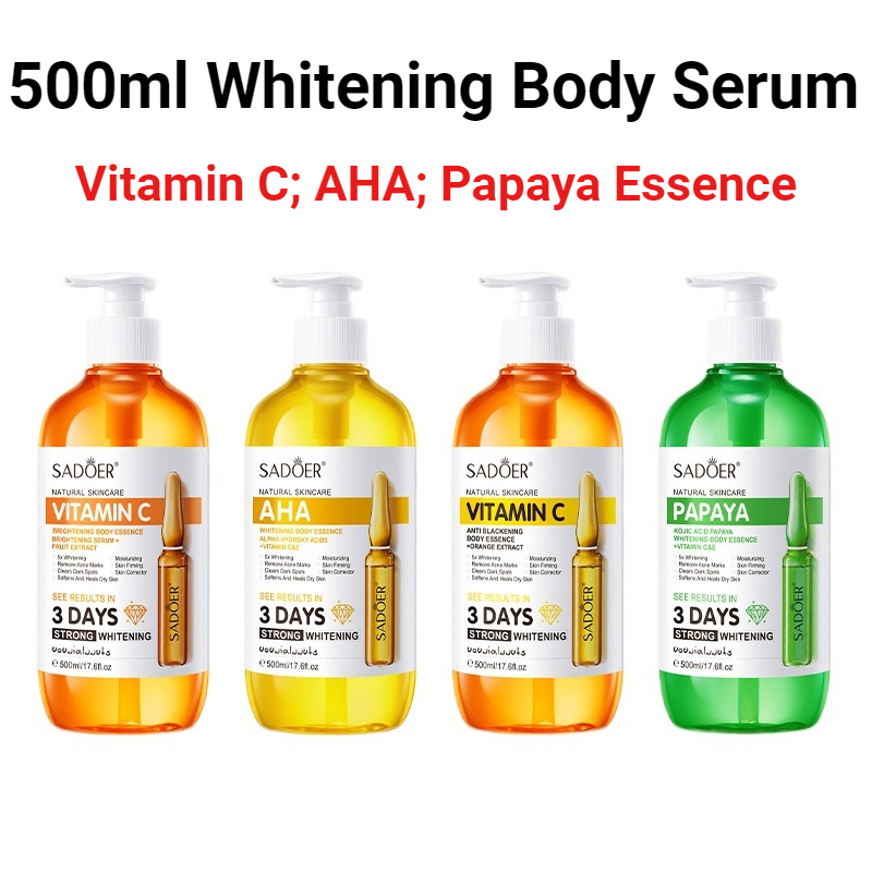 Niacinamide Brightening Serum - SADOER AHA Aufhellende Körperessenz 500ml Feuchtigkeitsspendendes